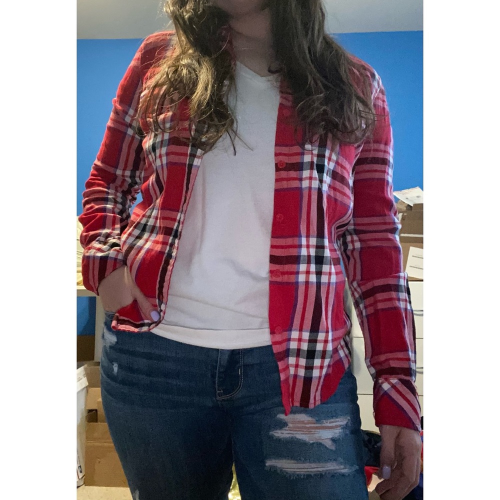 Aeropostale Size M Red Plaid Flannel